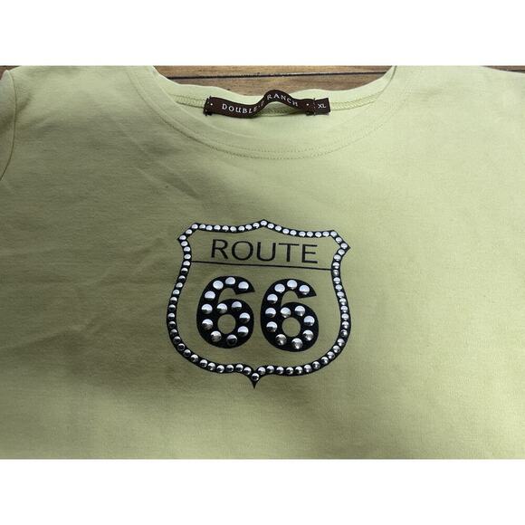DOUBLE D RANCH ROUTE 66 SHORT SLEEVE TSHIRT SIZE XL YELLOW - Picture 2 of 9